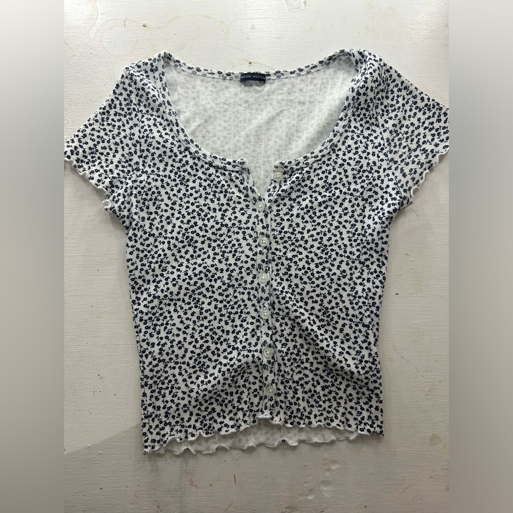 Brandy Melville blue baby tee